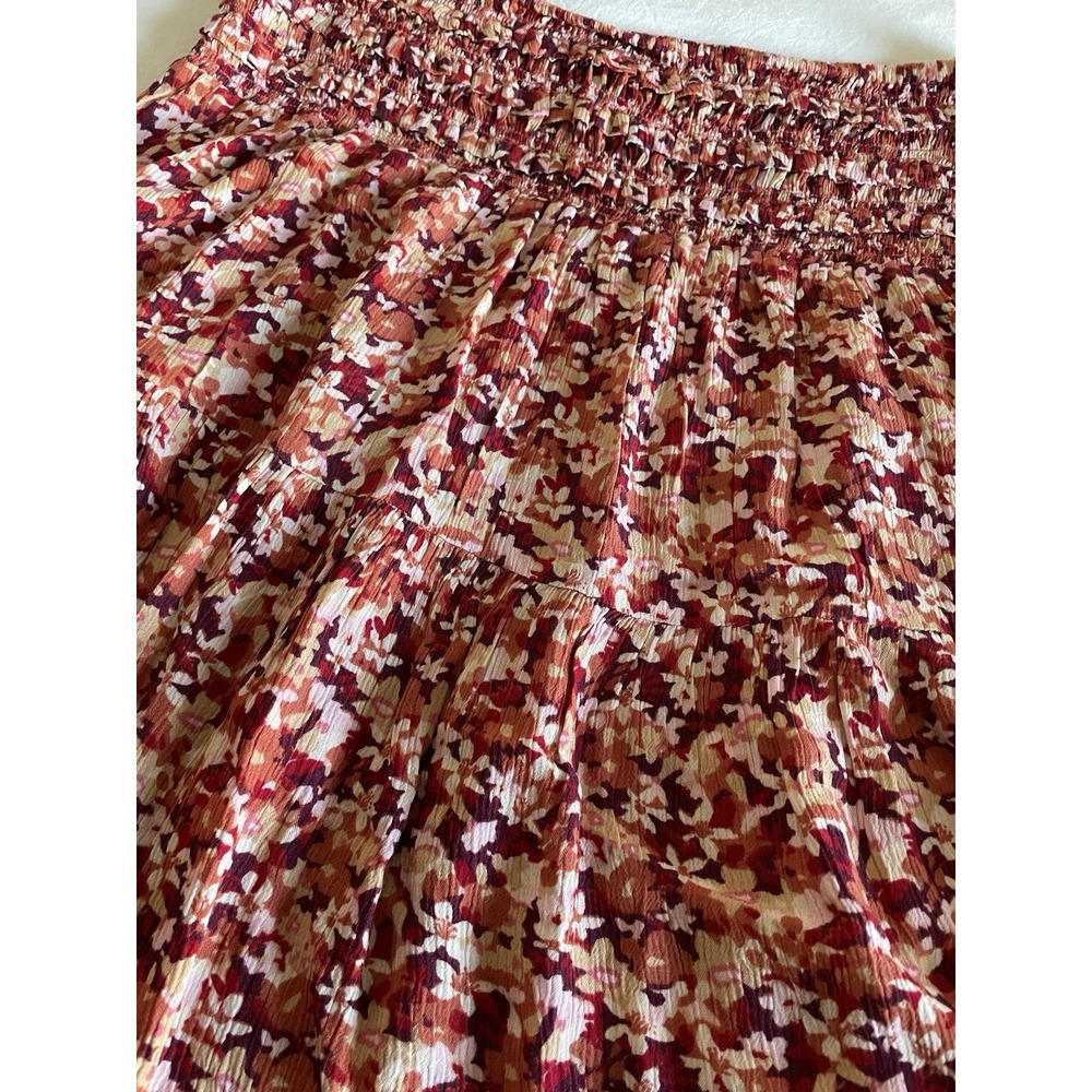 FatFace Ditsy Floral Smocked Mini Skirt 10 Boho Tiered Pull On Cottagecore Fall - Picture 3 of 8